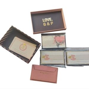 Rare Vintage Juicy Couture Pink Leather Card Holder Themed Cards Set In Box